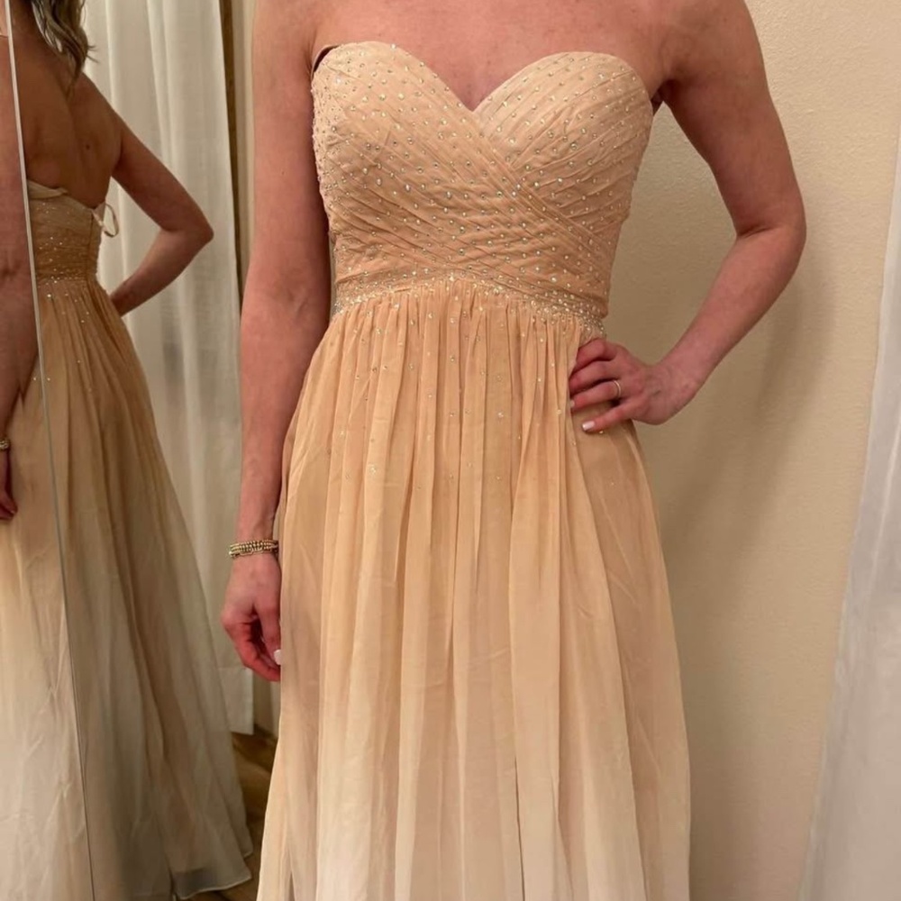 Strapless Chiffon dress Blush